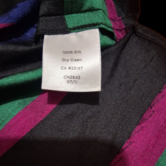 EUC Talbots S. 12 Sleeveless‎ Shimmer Top 100% Silk Multicolor Work Tank Women - Picture 4 of 6